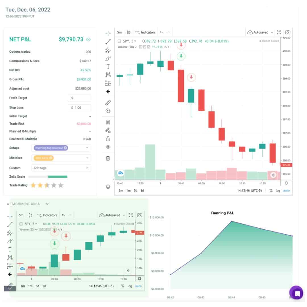  Options Price Chart alongside Underlying Stock Price Chart - TradeZella